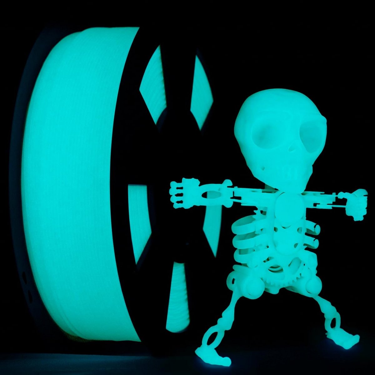 Gloeien in het Donker PLA 3D Printer Filament 1.75mm Cyaan 1KG - Hoge Precisie