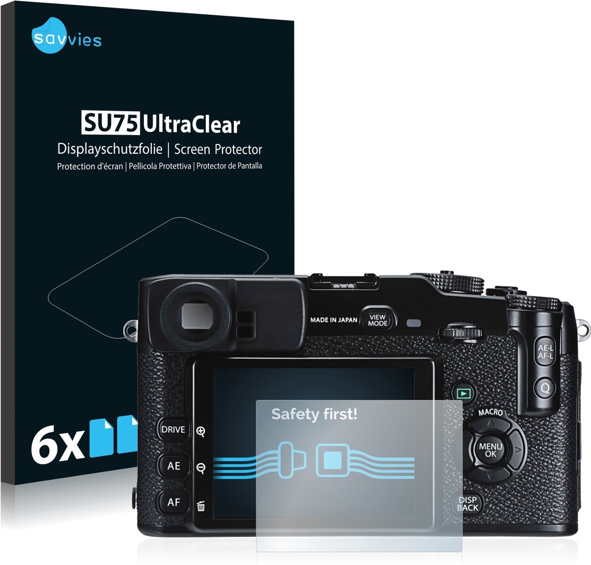 Savvies - Screenprotector voor Fujifilm X-Pro1 - Folie Beschermfolie transparant 6 Stuks