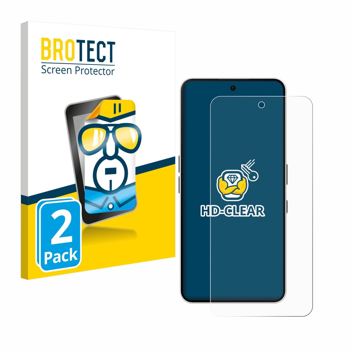 BROTECT - Screenprotector voor Nothing Phone (3a) - Folie Beschermfolie transparant 2 Stuks