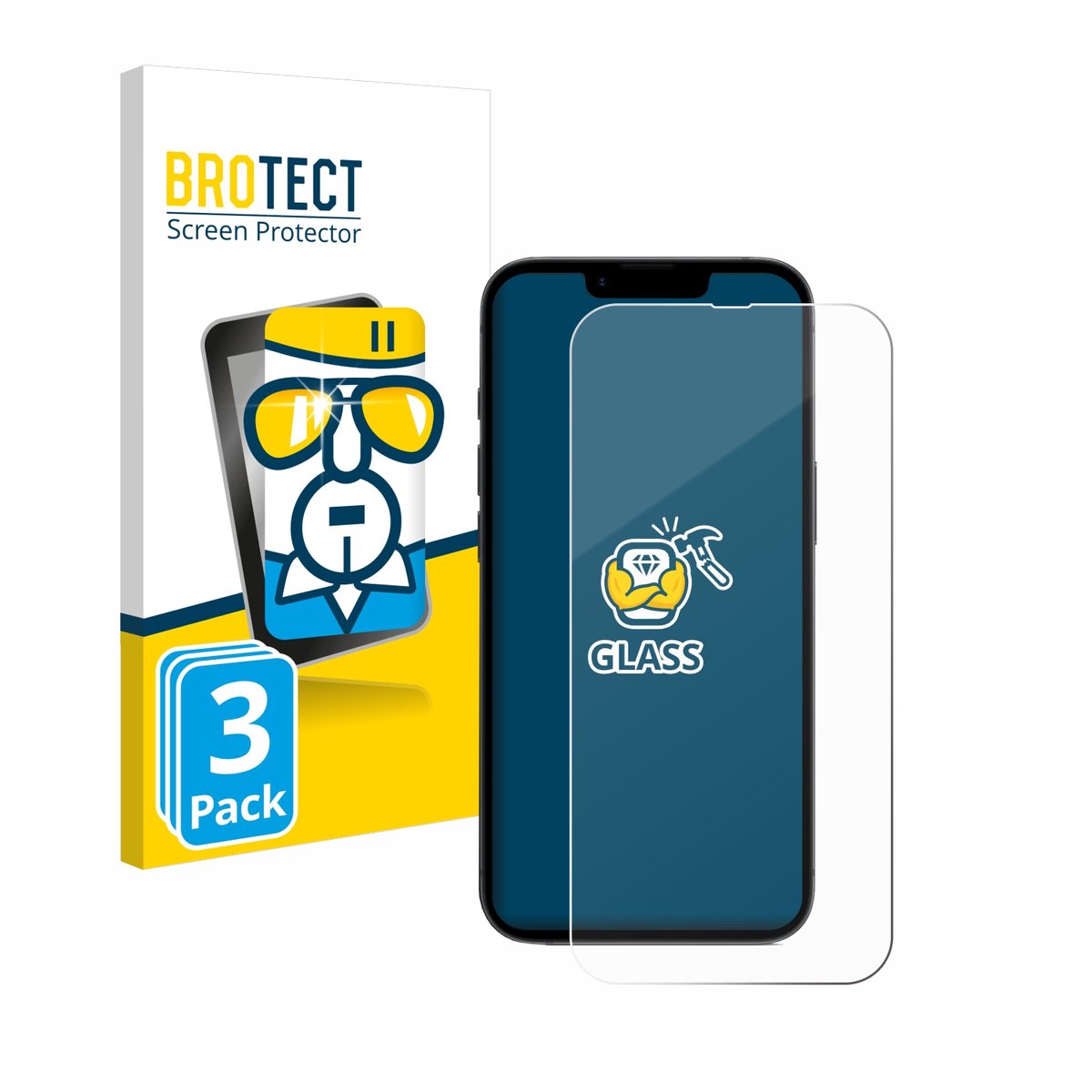 BROTECT - Glas Screenprotector voor Apple iPhone 16e / 17e - Gehard Beschermglas 9H 3 Stuks