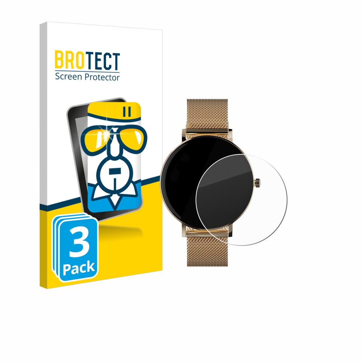 BROTECT - Glas Screenprotector voor ZenWatch Venice Pro - Gehard Beschermglas 9H 3 Stuks