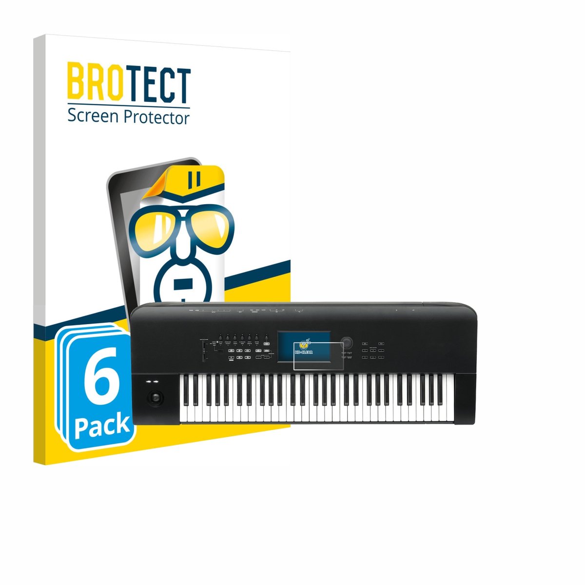 BROTECT - Screenprotector voor KORG Nautilus 61 - Folie Beschermfolie transparant 6 Stuks