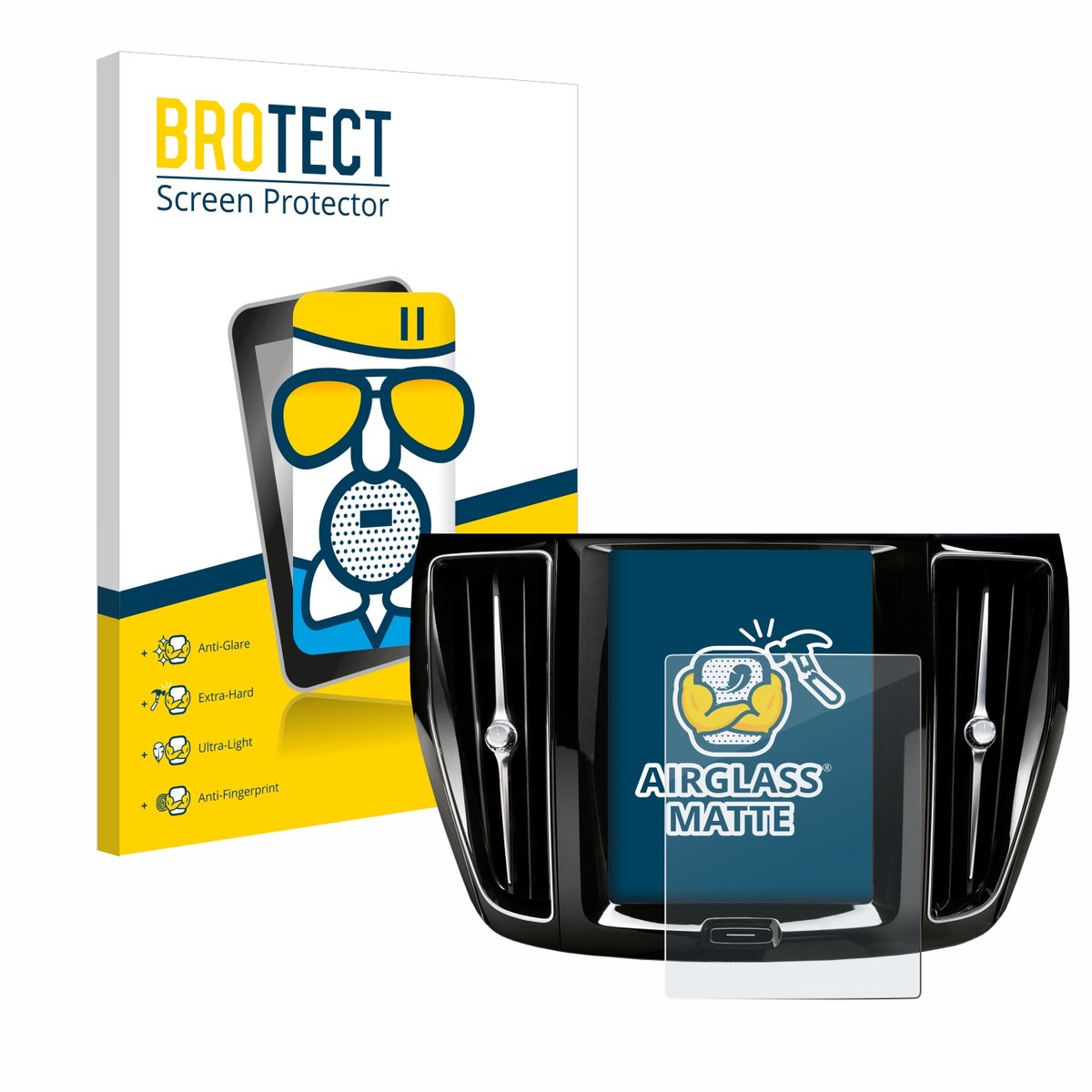 BROTECT - Screenprotector voor Volvo V60 Sensus Connect 2019-2020 - Folie Beschermfolie Beschermglas matte
