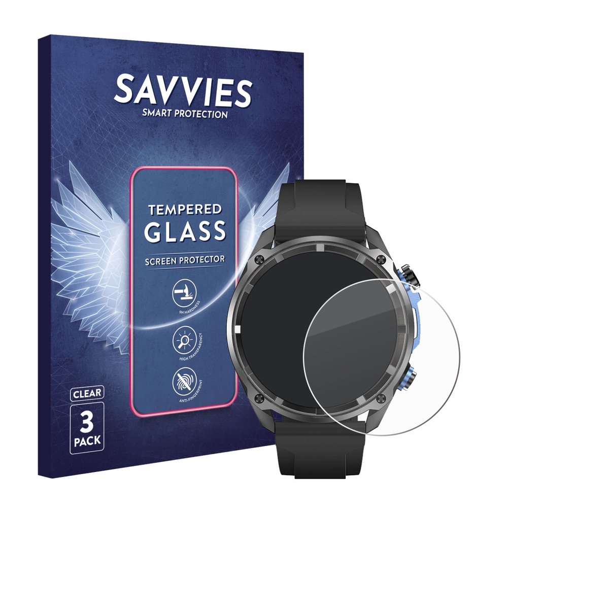 Savvies - Glas Screenprotector voor DTNO.1 DTG1 1.43" - Gehard Beschermglas 9H 3 Stuks