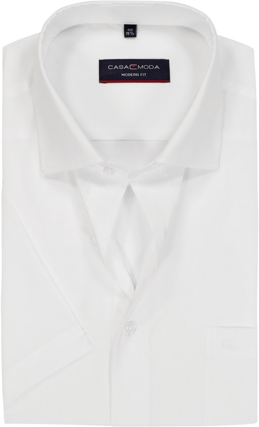 Casa Moda Chemise unie blanche à manches courtes Kent Modern Fit - 44