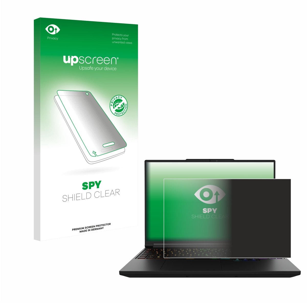 upscreen - privacy screenprotector voor XMG Pro 16 - Folie Beschermfolie Blauwlichtfilter
