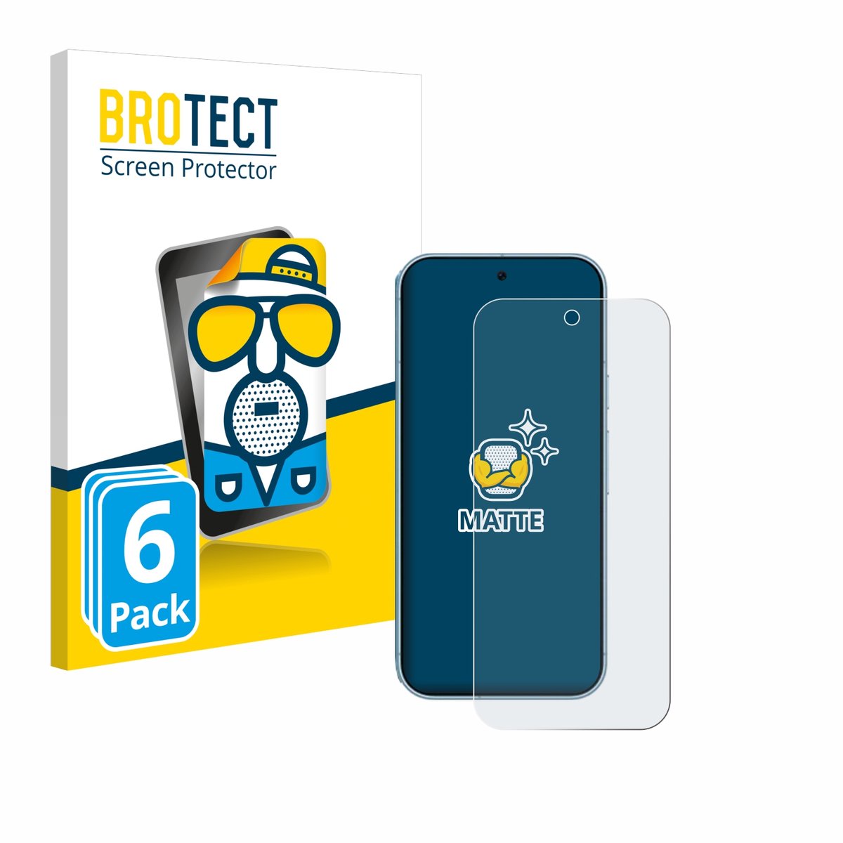 BROTECT - Screenprotector voor Google Pixel 9 Pro - Folie Beschermfolie matte 6 Stuks