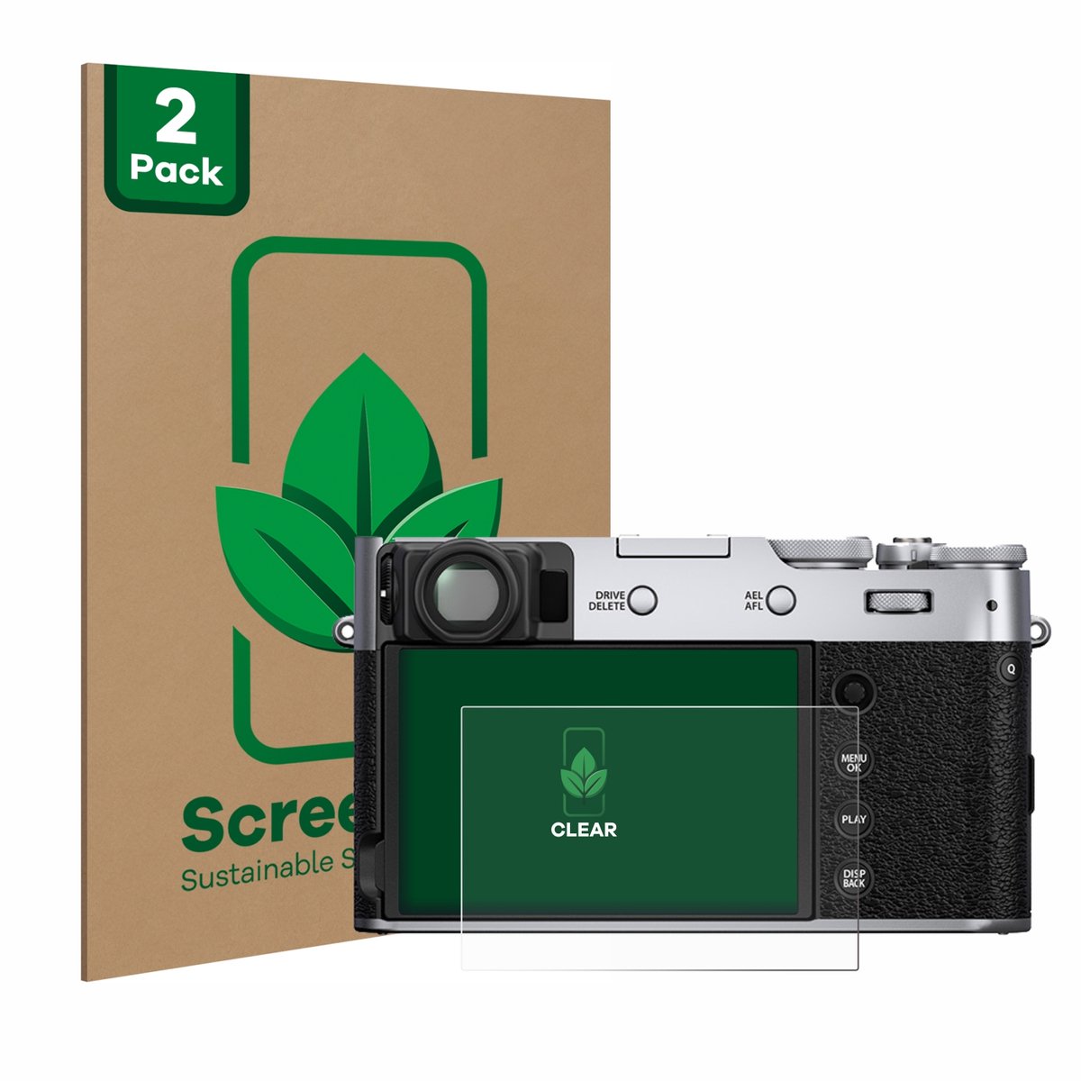 2 Stuks Screenprotector voor Fujifilm X100V - Hoogwaardige Beschermfolie transparant