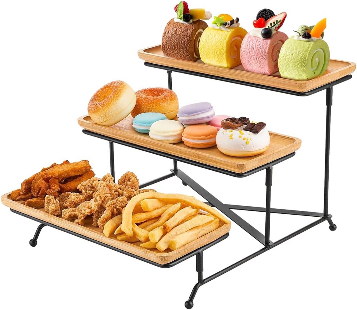 3-Daagse Acaciatray voor Hapjes Charcuterie en Dessert