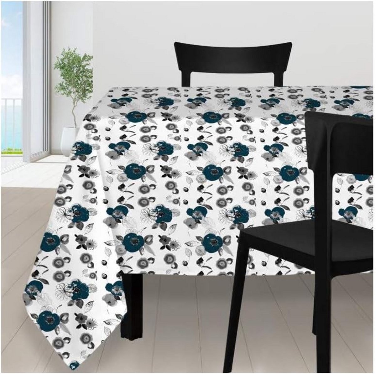 Waterdichte Vierkante Tafelkleed Bloemmotief 180x180 cm - Polyester
