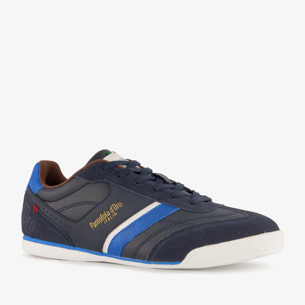 Pantofola d'Oro leren heren sneakers blauw - Maat 42 - Uitneembare zool