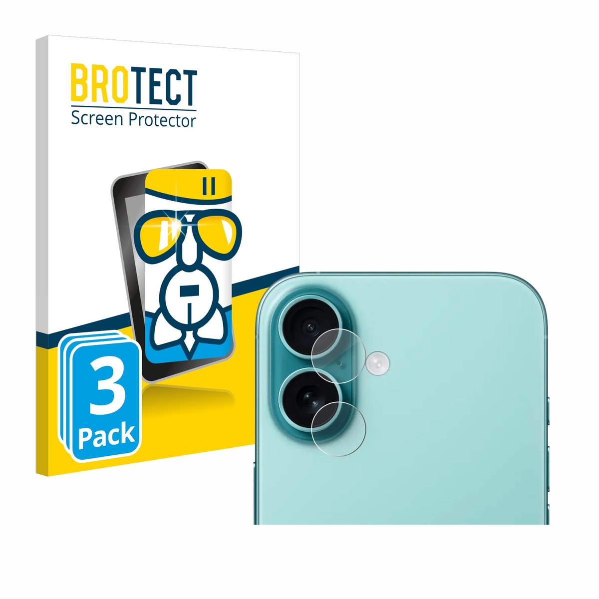 Screenprotector 3 Stuks voor Apple iPhone 16 Plus (ALLEEN Camera Lens) Beschermglas transparant