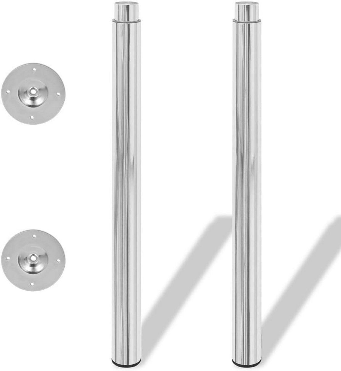 Set van 2 Verstelbare Telescopische Tafelpoten Chroom 710-1100 mm