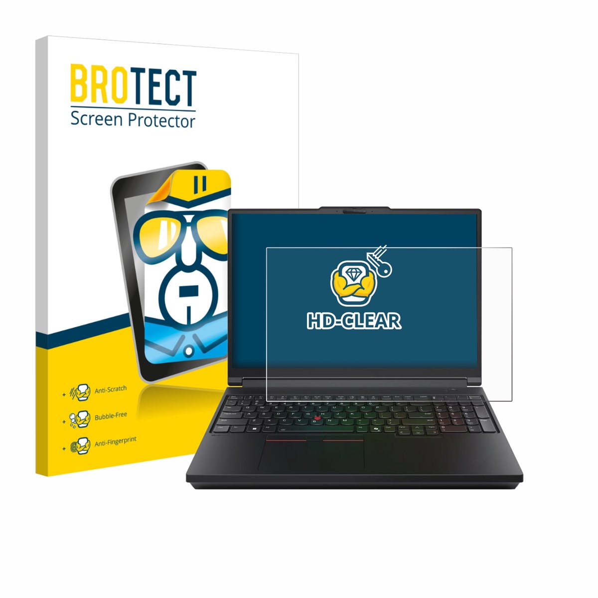 BROTECT - Screenprotector voor Lenovo ThinkPad P16 Gen 3 - Folie Beschermfolie transparant