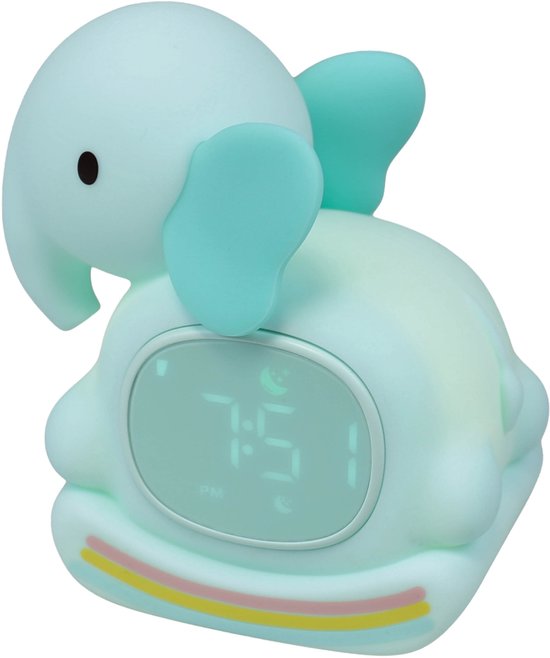 Mary's Siliconen LED-nachtlampje met wekker, schommelolifant, zacht lampje voor de kinderkamer, USB RGB-lampje van Mary's — afbeelding 3