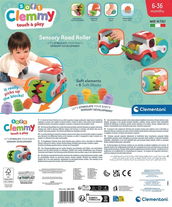 Baby Clementoni - Clemmy - Blokken-etende Wals - Sensorisch Speelgoed - vanaf 6 maanden van Merkloos — afbeelding 2