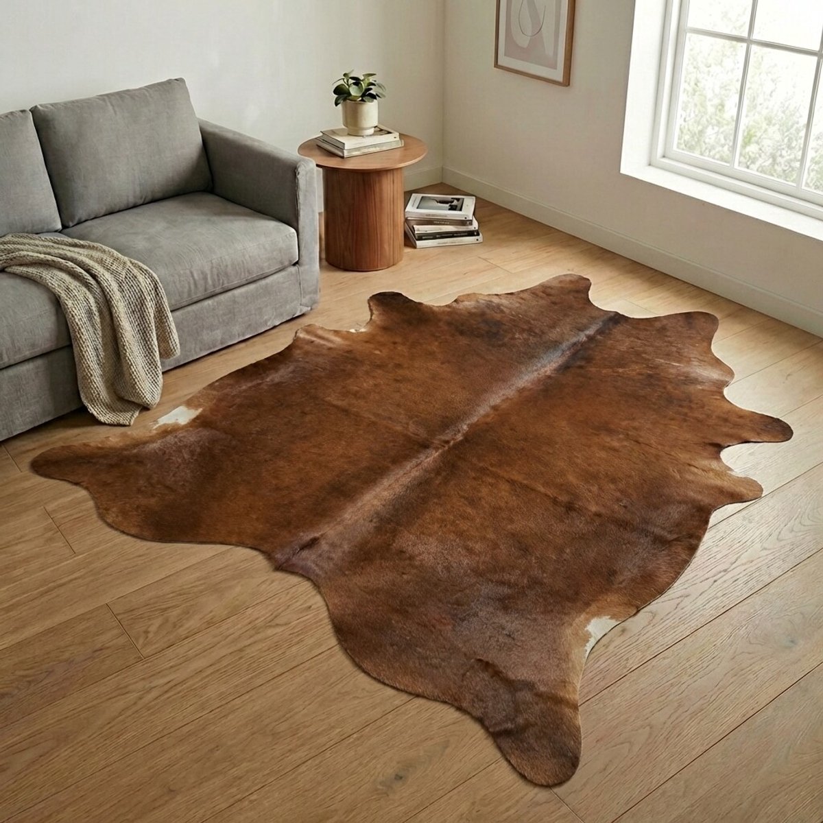 Koeienhuid Vloerkleed XXL (Extra Groot) - Effen-solid - 246 x 203 cm - Koeienkleed / Koeienvel / Dierenvel / Dierenhuid / Koehuid Tapijt