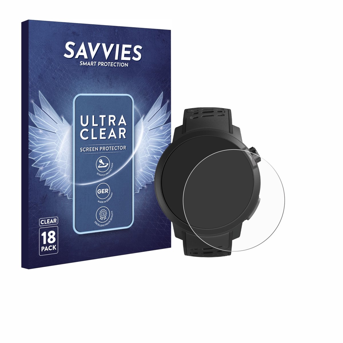 Savvies - Screenprotector voor Coros Pace Pro - Folie Beschermfolie transparant 18 Stuks