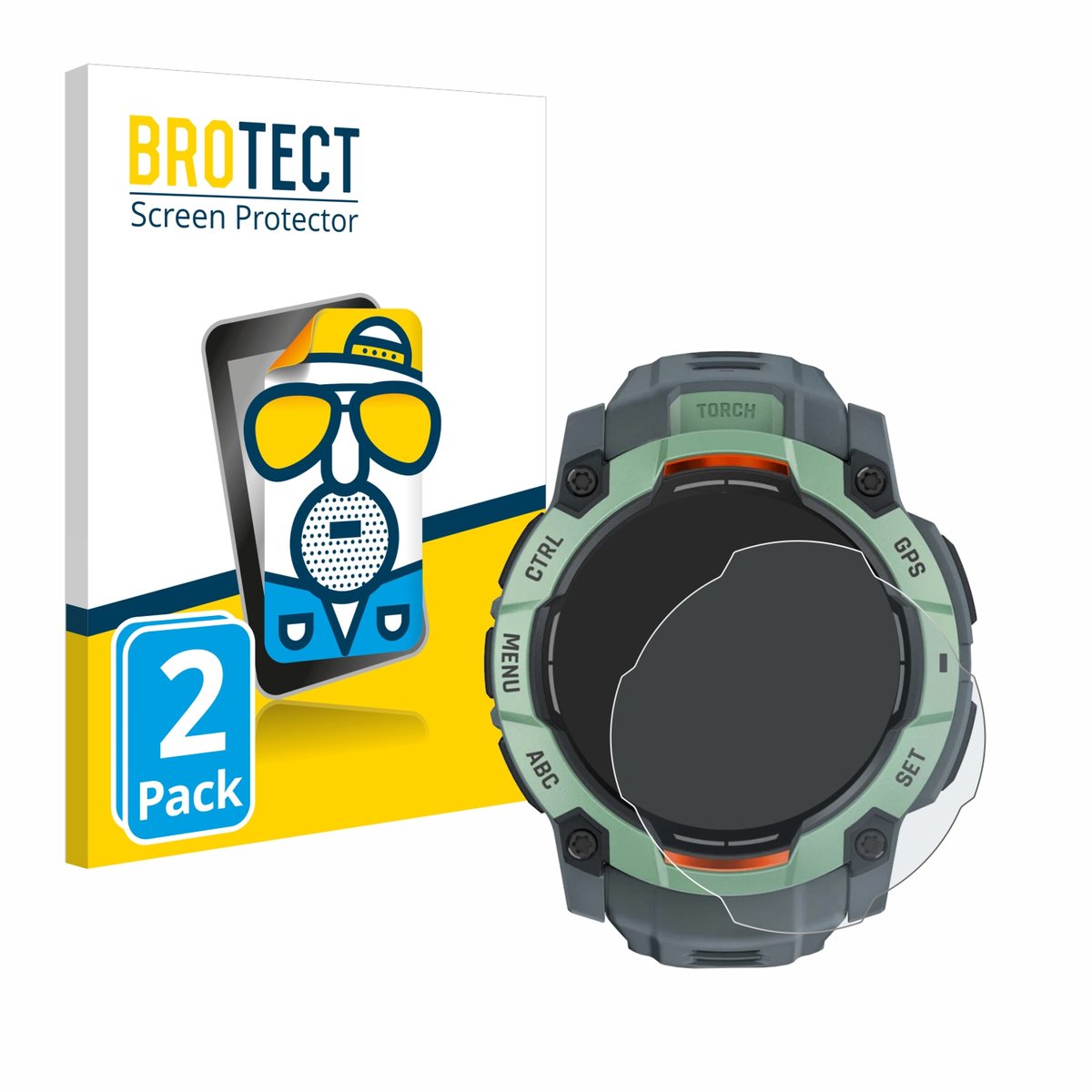 BROTECT - Screenprotector voor Garmin Instinct 3 AMOLED (45 mm) - Folie Beschermfolie matte 2 Stuks