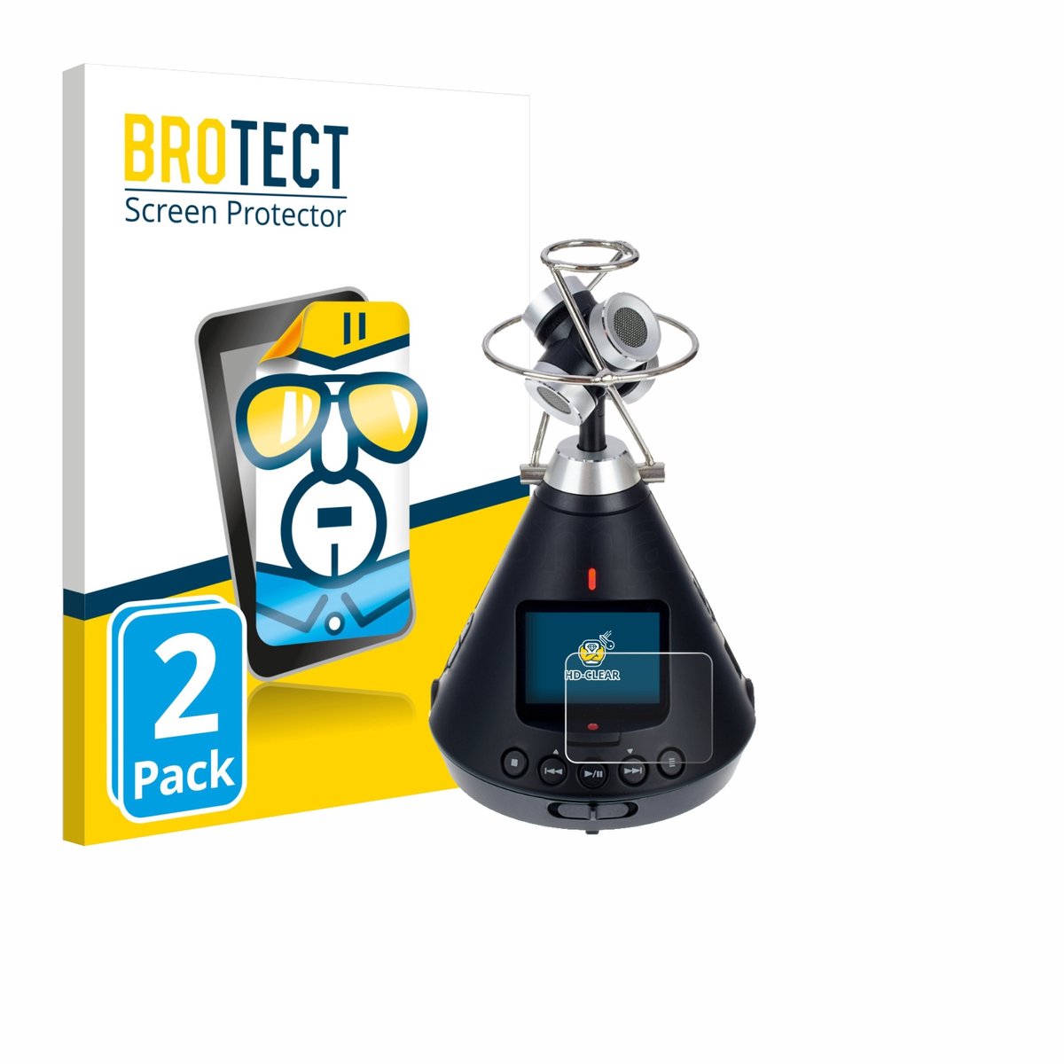 BROTECT - Screenprotector voor Zoom H3-VR - Folie Beschermfolie transparant 2 Stuks