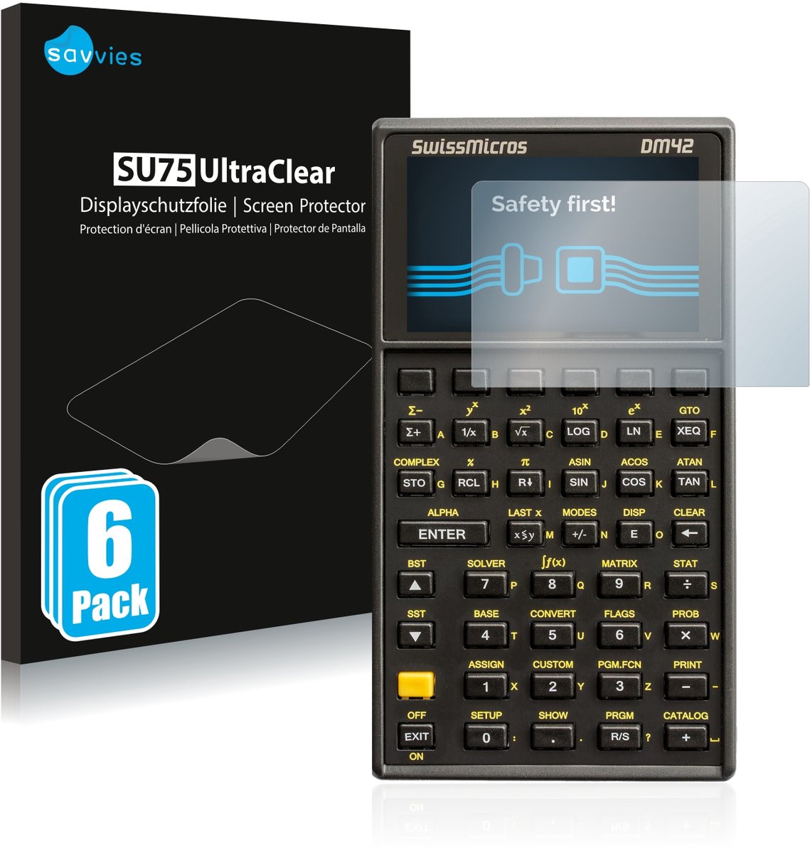 Savvies - Screenprotector voor SwissMicros DM42 - Folie Beschermfolie transparant 6 Stuks