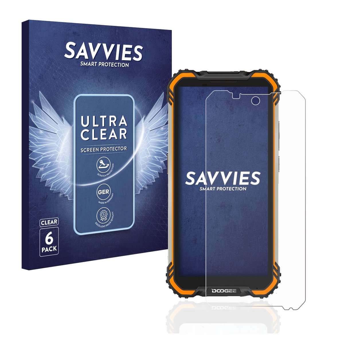 Savvies - Screenprotector voor Doogee S58 Pro - Folie Beschermfolie transparant 6 Stuks