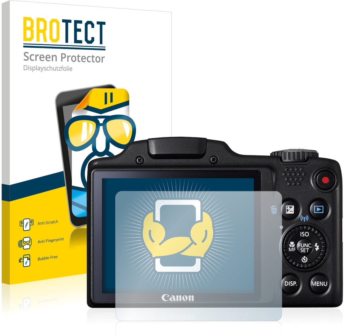 BROTECT - Screenprotector voor Canon PowerShot SX510 HS - Folie Beschermfolie transparant 2 Stuks