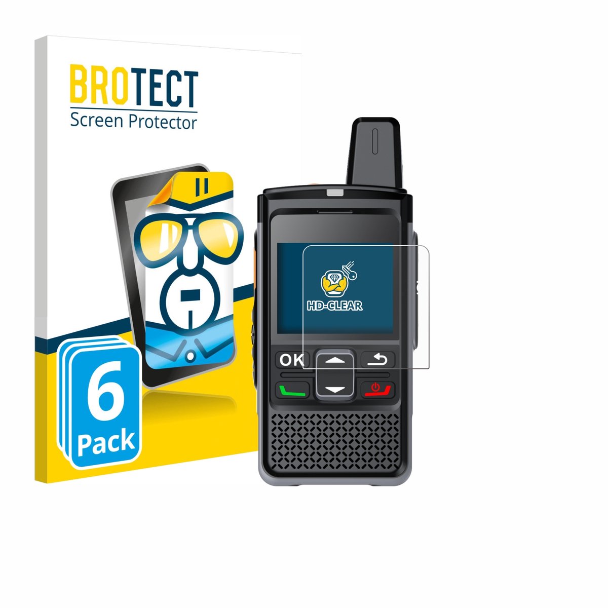 BROTECT - Screenprotector voor Hytera PNC360S - Folie Beschermfolie transparant 6 Stuks