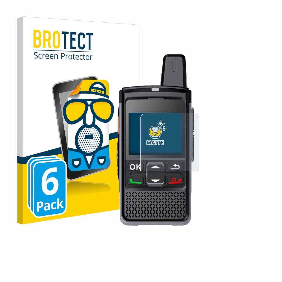 BROTECT - Screenprotector voor Hytera PNC360S - Folie Beschermfolie matte 6 Stuks