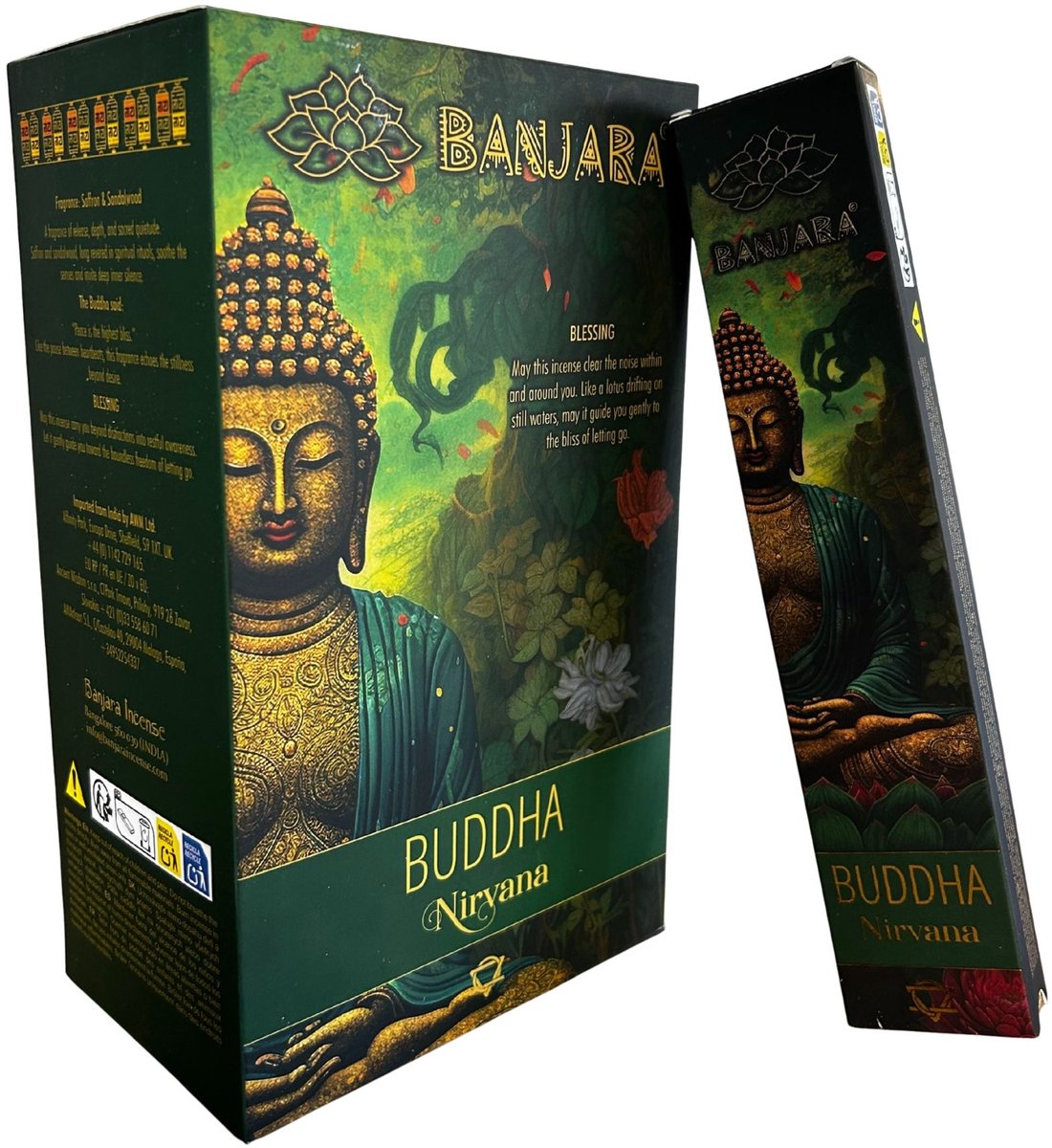 Banjara wierook - buddha nirvana - sandelhout - wierook - geurstokjes - doos 12 stuks