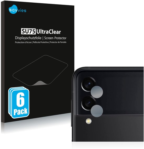 Savvies - Protection d'écran pour Samsung Galaxy Z Flip 3 5G (objectif uniquement) - Film de protection transparent (6 pièces)