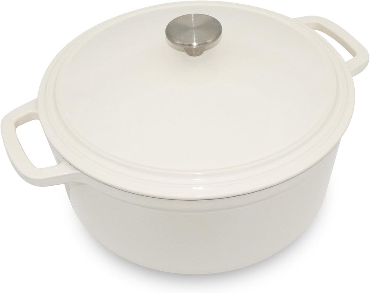 Grote Gietijzeren Hollandse Oven met Deksel - 7 Quart voor Brood Bakken en Stoofen
