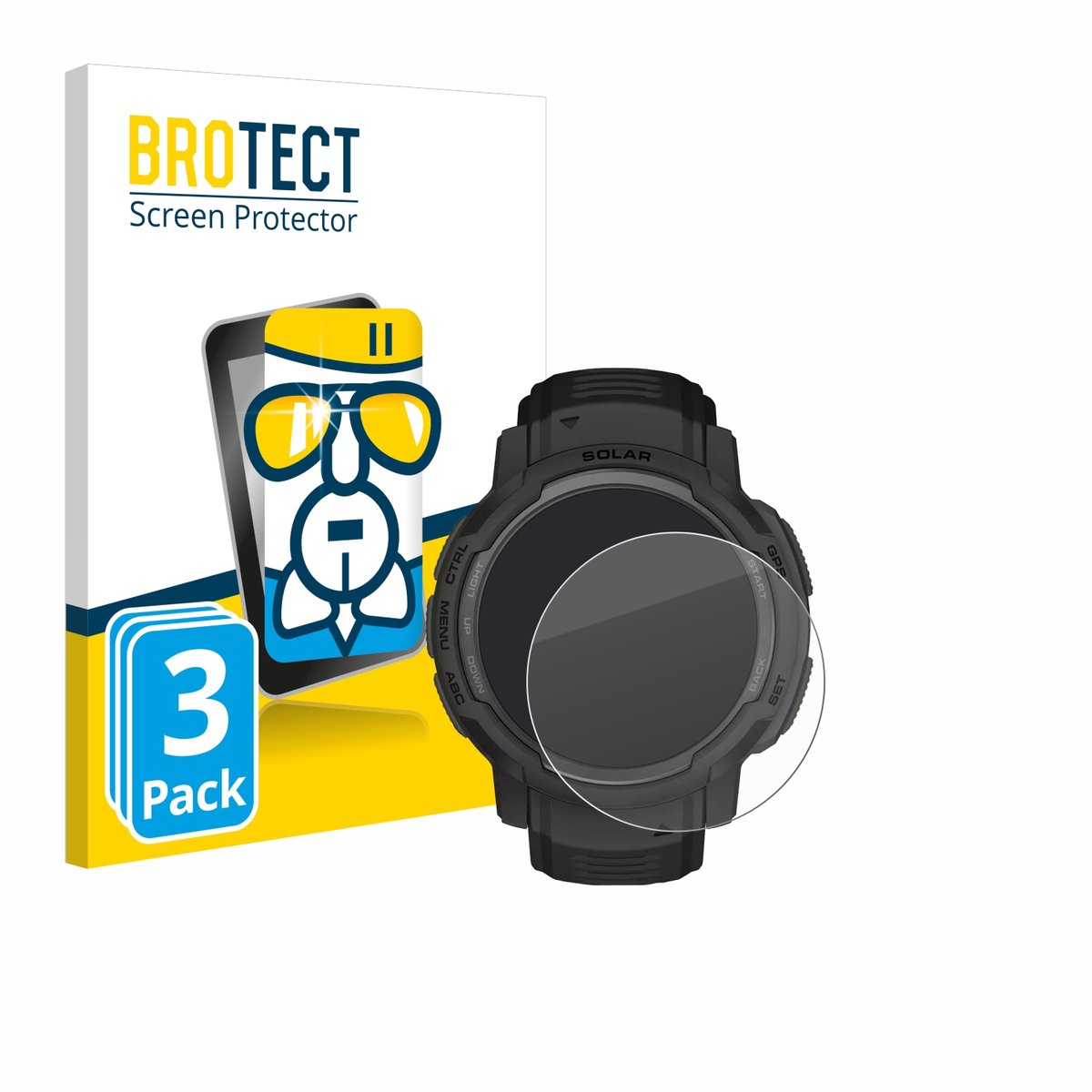 Screenprotector 3 Stuks voor Garmin Instinct Crossover Solar Beschermglas transparant