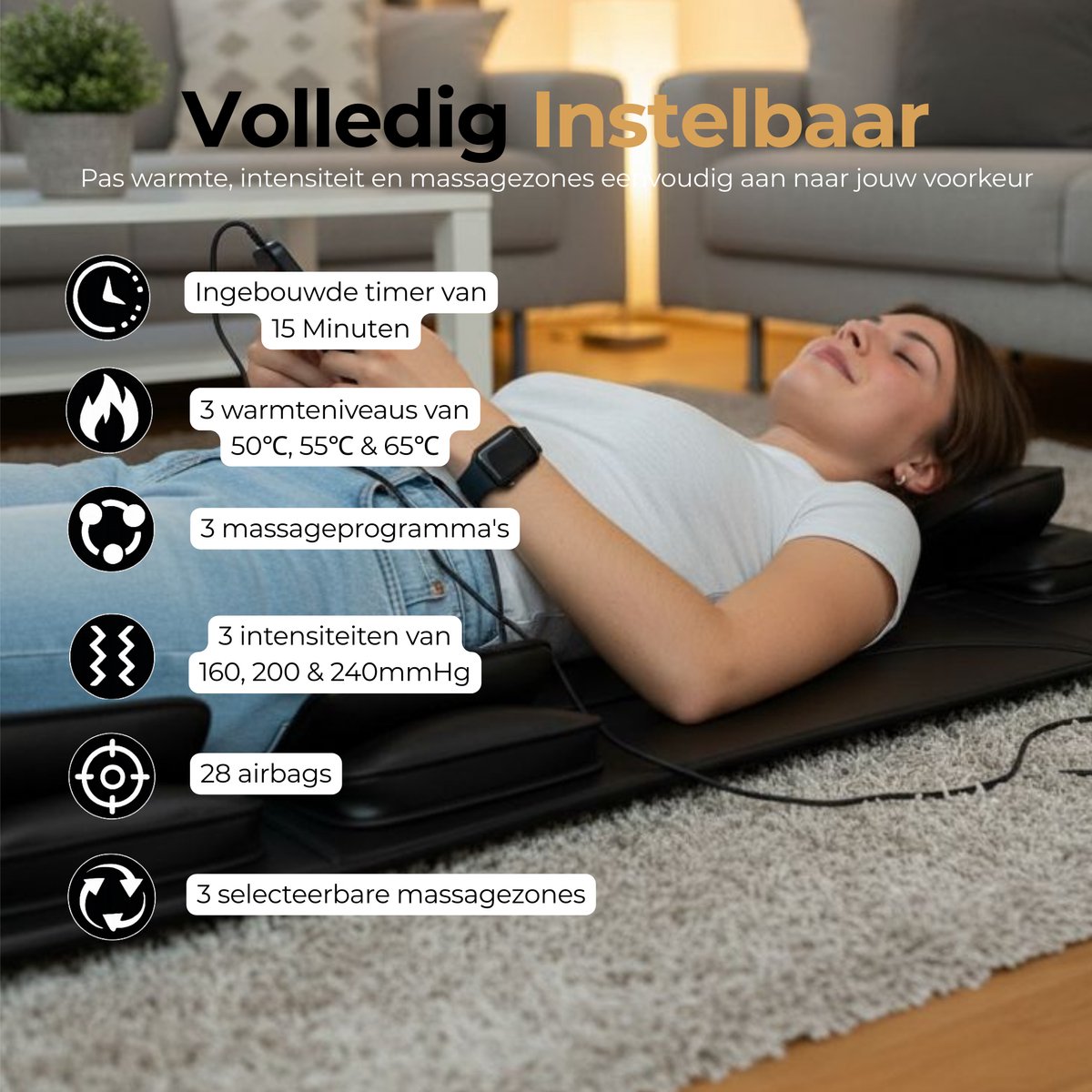 MusclePro RecoveryBed Elite - Massagematras met warmte thumbnail 4
