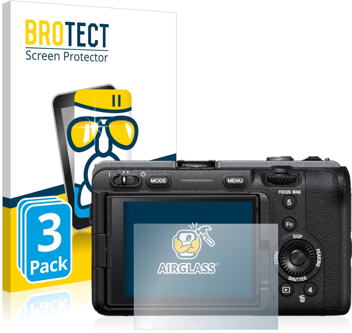 Screenprotector 3 Stuks voor Sony Alpha FX30 Cinema Line Beschermglas transparant