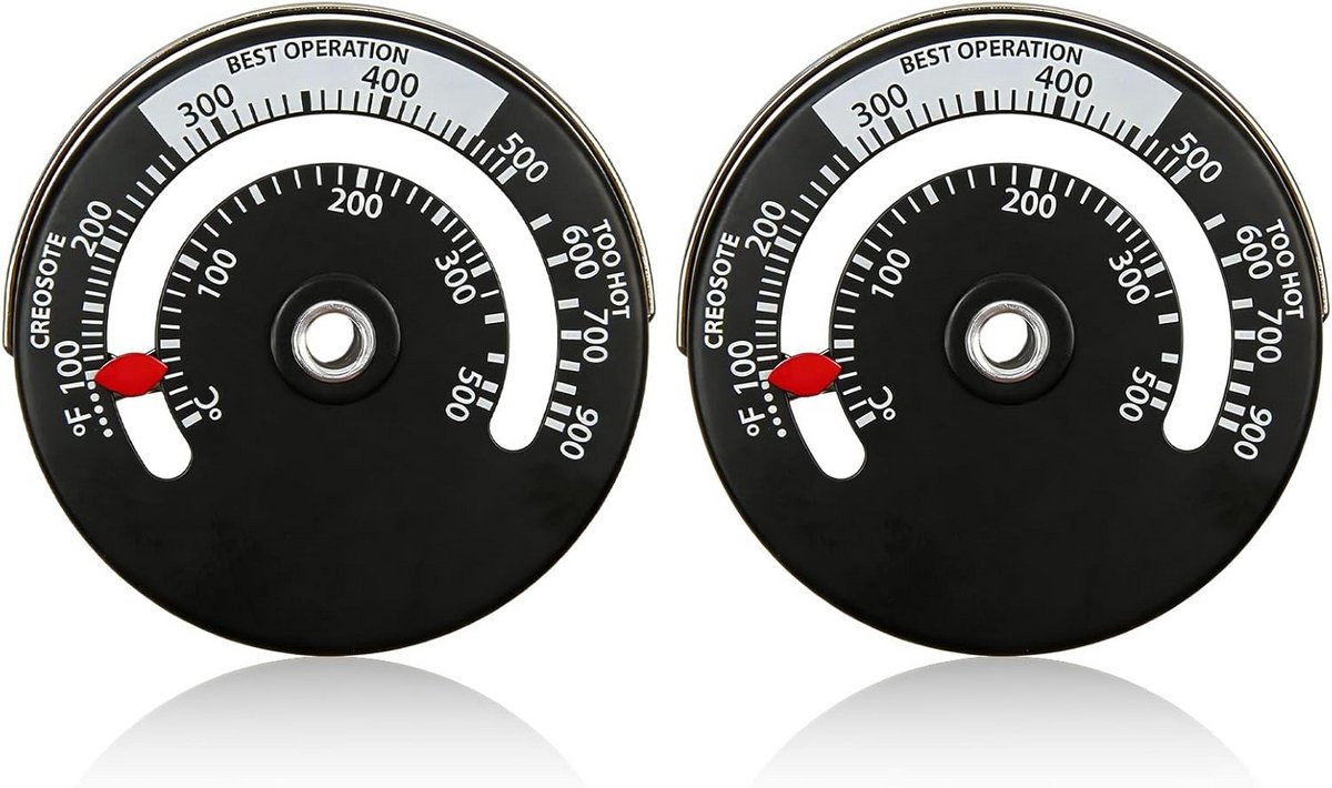 2x Magnetische Oventhermometer voor Oven en Rookoven - Analoge Temperatuurmeter
