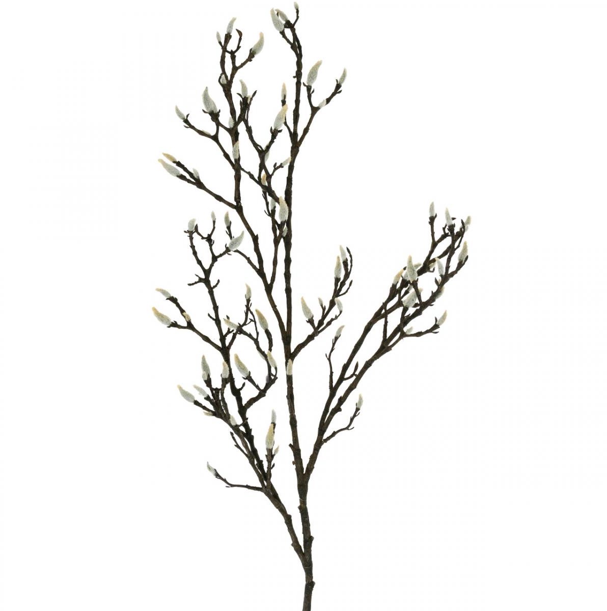 Viana Magnolia Kunsttak Lente Decoratie Tak met Knoppen Bruin Wit L135cm