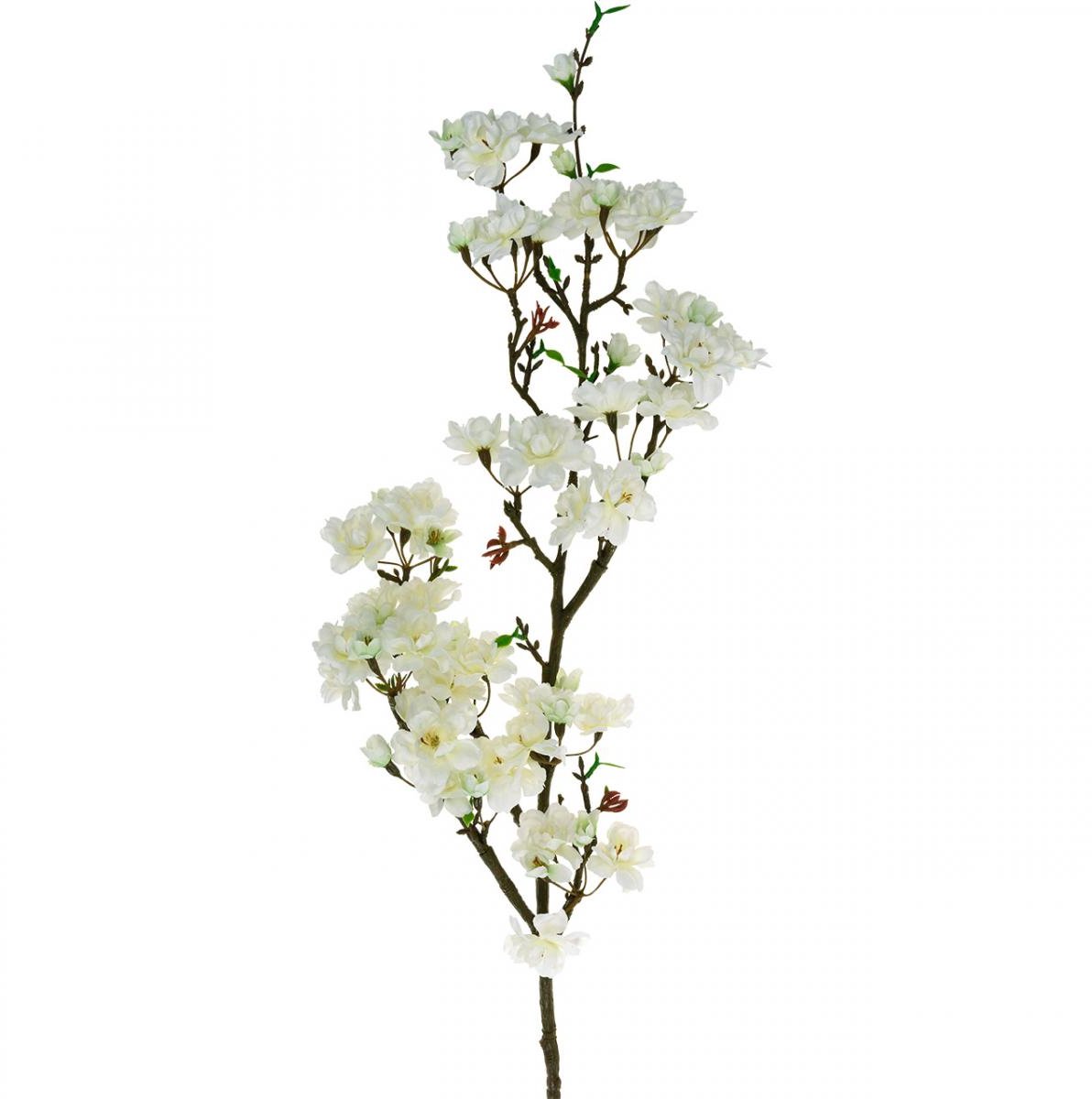 Kersentak witte kunstveerdecoratie decoratieve tak 110cm
