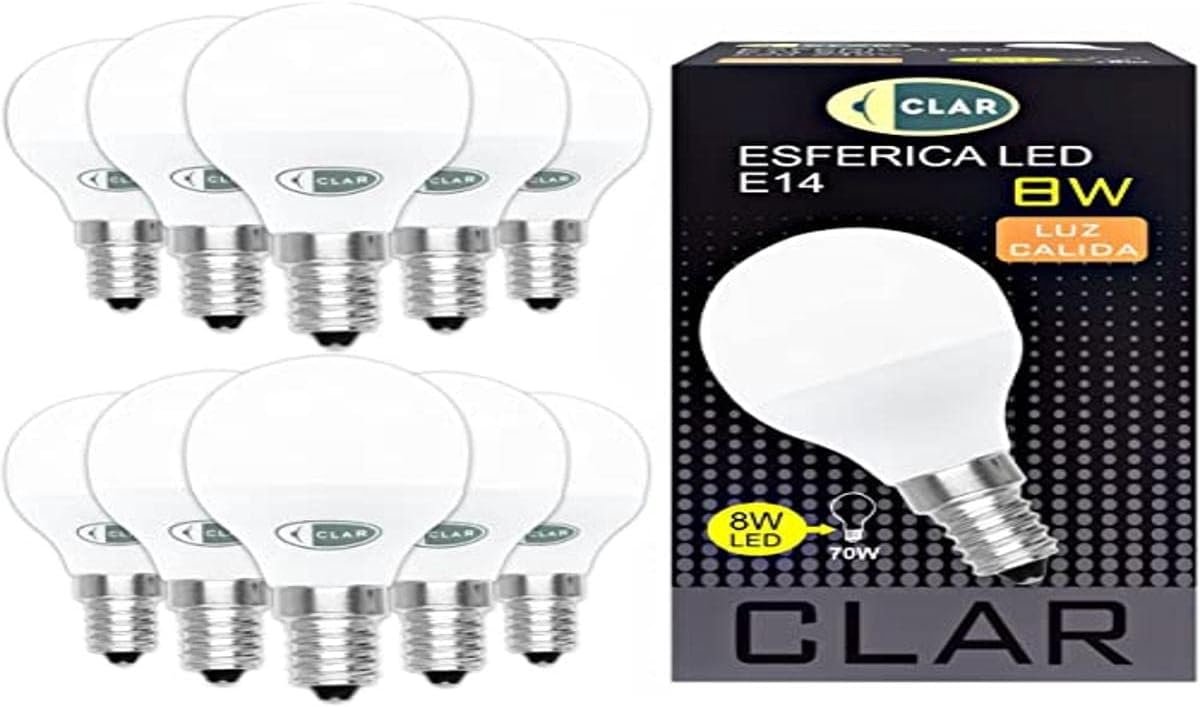 10x E14 LED Lampen 8W Warm Wit Dimbaar Vervangt 60W Gloeilamp Energiebesparend