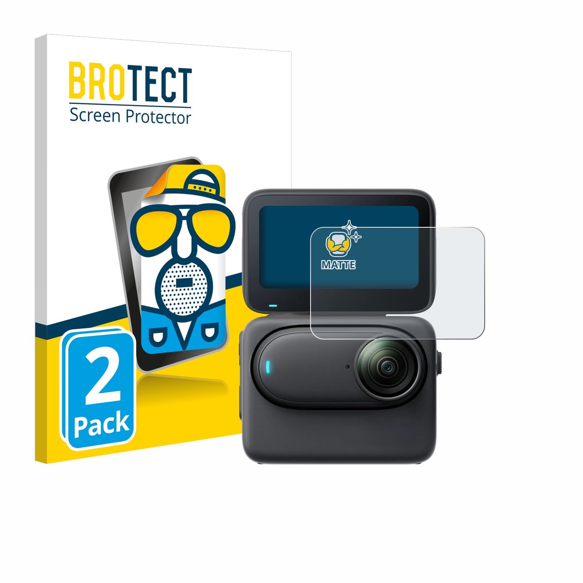 BROTECT - Screenprotector voor Insta360 Go 3S - Folie Beschermfolie matte 2 Stuks