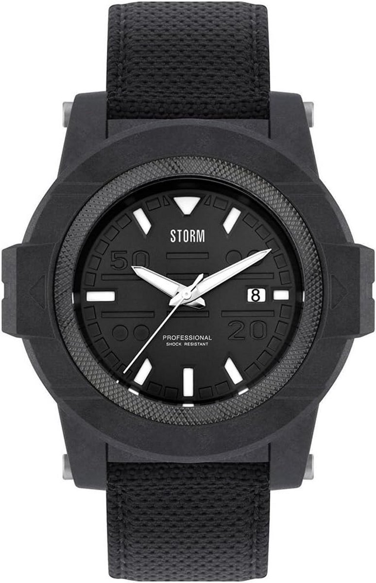 Zwart Herenhorloge met Leren Band en Datumfunctie - Stoer Modern