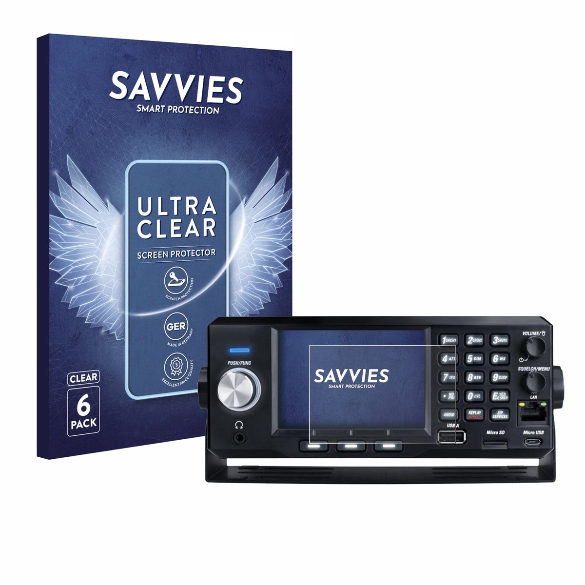 Savvies - Screenprotector voor Uniden SDS200E - Folie Beschermfolie transparant 6 Stuks