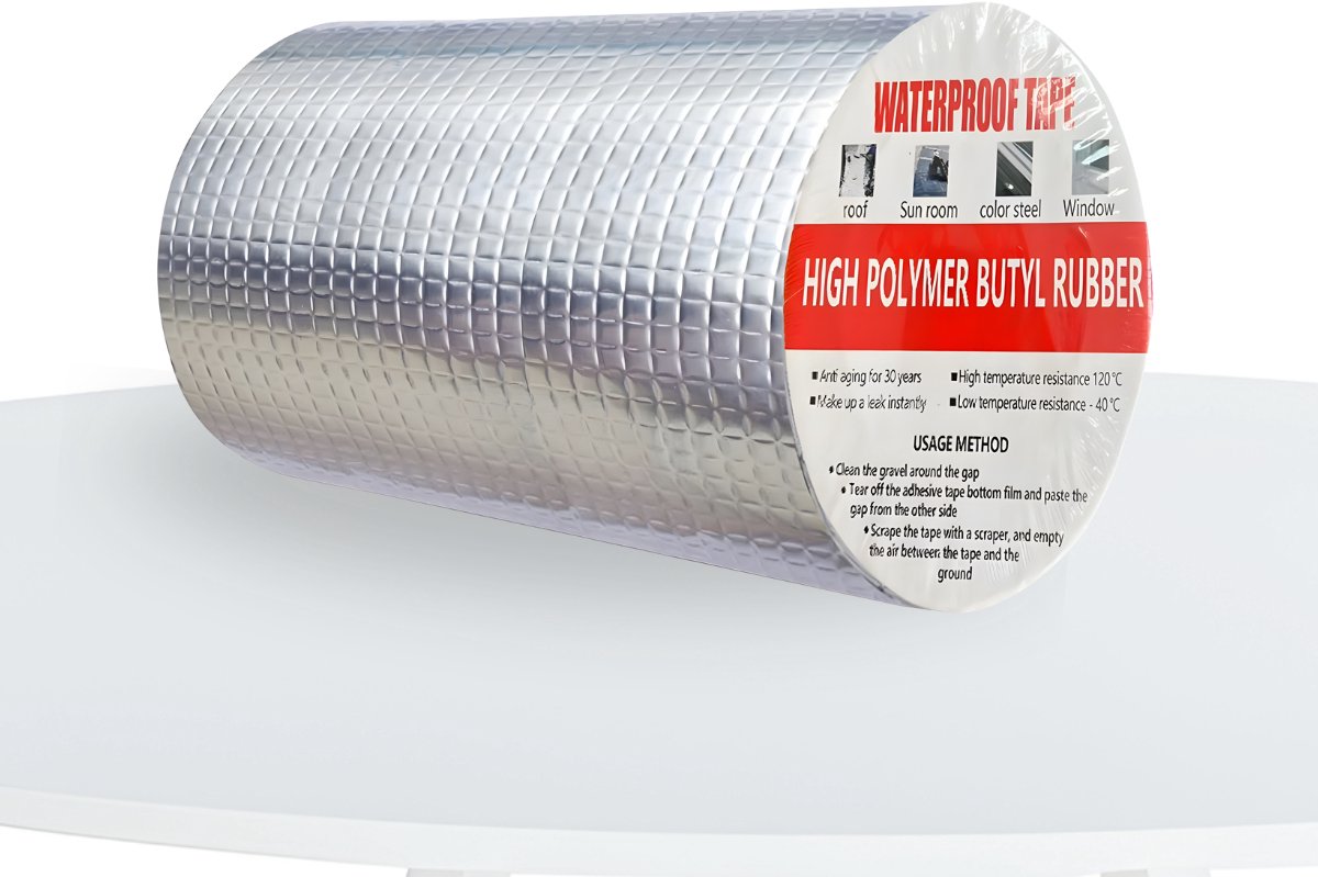 Butyl Tape - 20 cm x 5 M - Waterdichte Reparatietape voor Dak, Goot, Caravan - Aluminium Afwerking