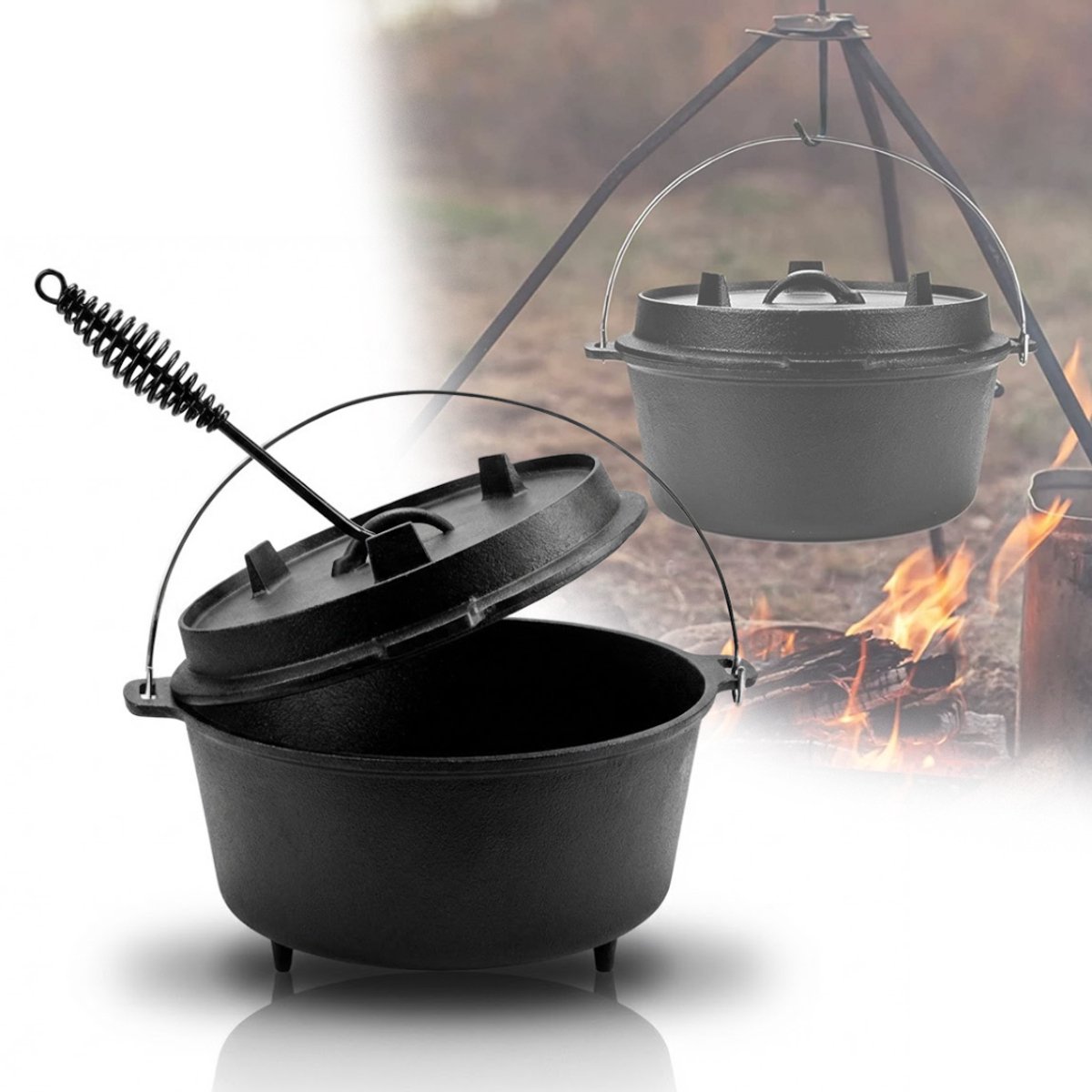 NBAP®Gietijzeren Pan Bbq - Gietijzeren Skillet - Grillplaat