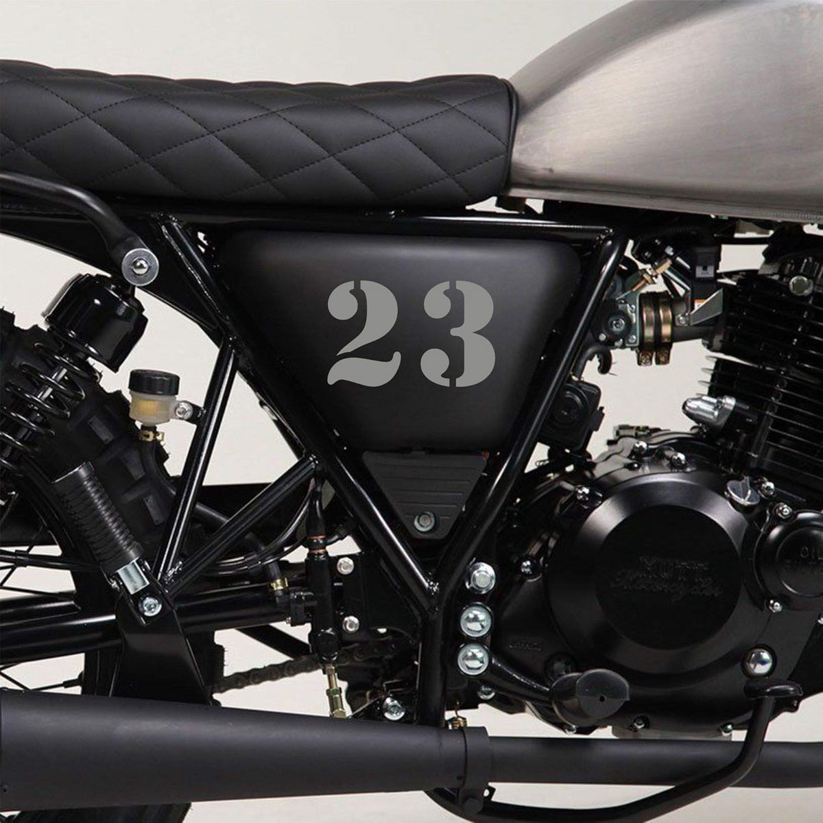 Set van 10 Zilveren Nummers Stickers voor Motor, Scooter, Quad en ATV