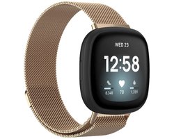 Milanees magnetisch bandje - Geschikt voor Fitbit Sense/ Versa 3/ Versa 4/ Sense 2 - Rosé goud