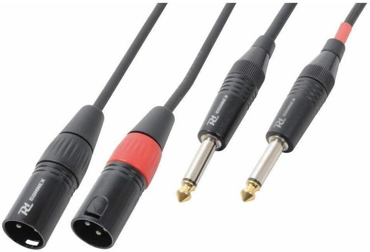 2x XLR-male naar 2x 6,35mm jack-male kabel 1,5m – met extra afscherming