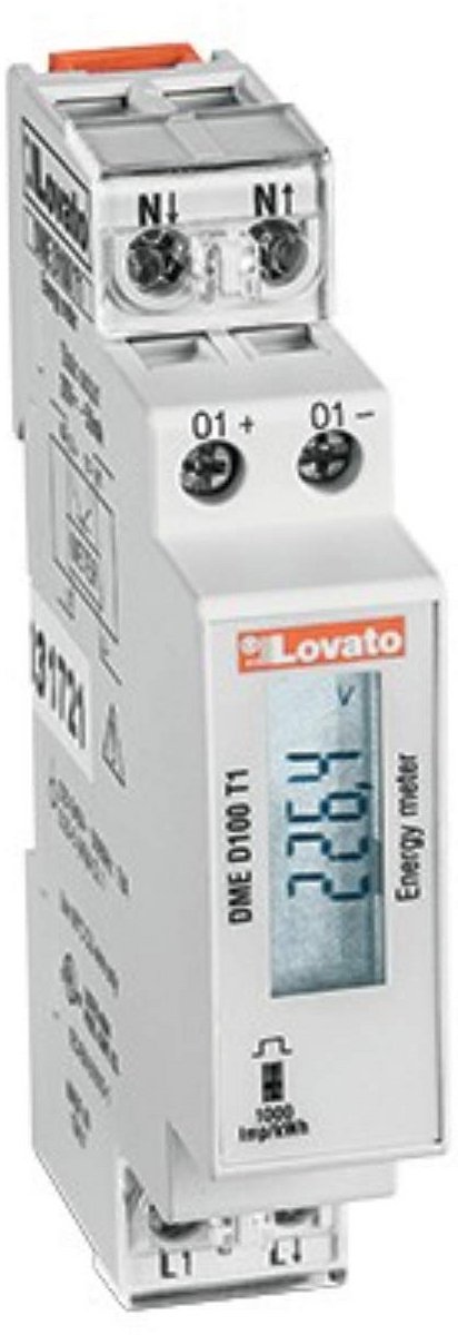 Eenfasige energiemeter 40A directe aansluiting 220-240V met pulsuitgang en LCD-display