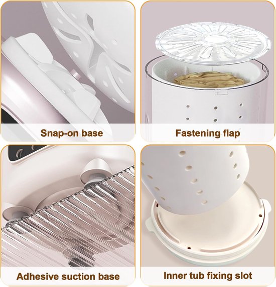 Wit Mini Wasmachine 3-in-1 - Draadloos met Centrifuge - Voor Onderkleding & Babykleding - Ideaal voor Reizen, Dorms en Appartementen — afbeelding 2