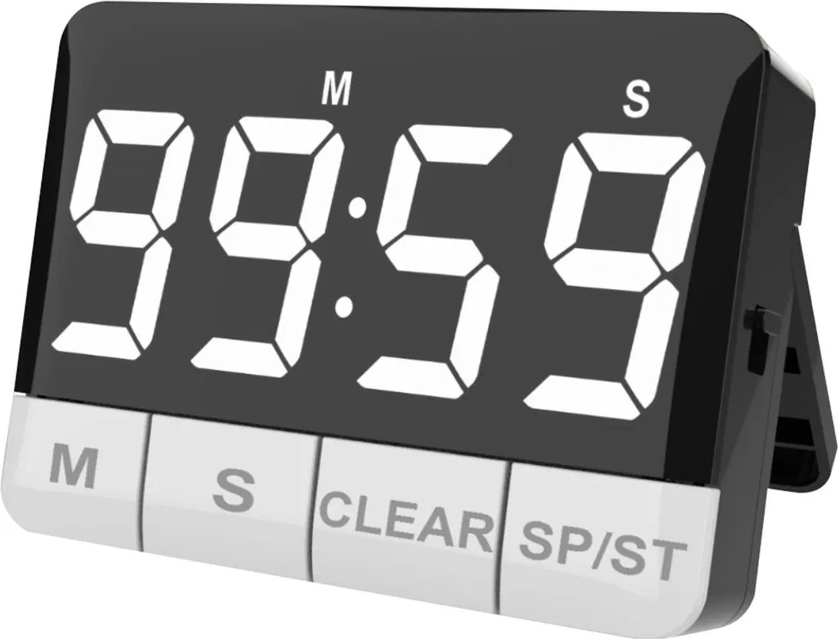 Keukentimer, timer van 120 minuten, groot LED-display, energiebesparend, magnetische aanrechttimer, draagbare multifunctionele timer